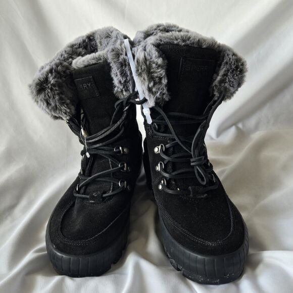 Sperry Womens Torrent Lace Up Size 8.5 Black Waterproof Winter Boots Insulated - Picture 5 of 10